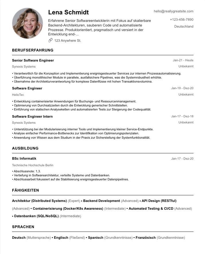ATS-optimierter Lebenslauf